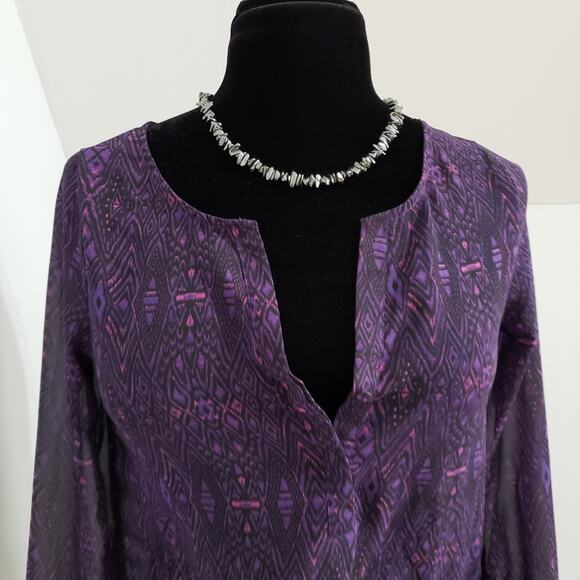 American Eagle Outfitters Semi Sheer Henley Blouse Whimsigoth Y2K Fairy Goth - Picture 5 of 10